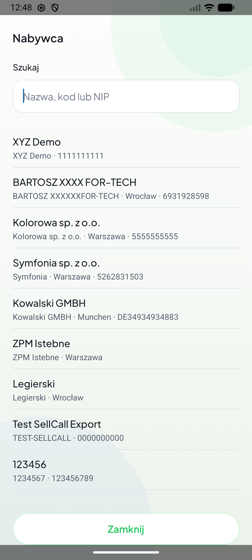 Wyszukiwanie kontrahenta po nazwie, kodzie lub NIP