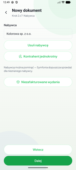Krok 2 z wybranym nabywcą