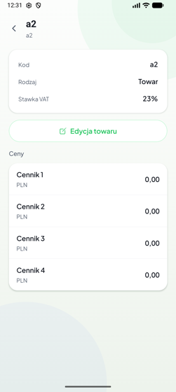 Karta towaru z cennikami